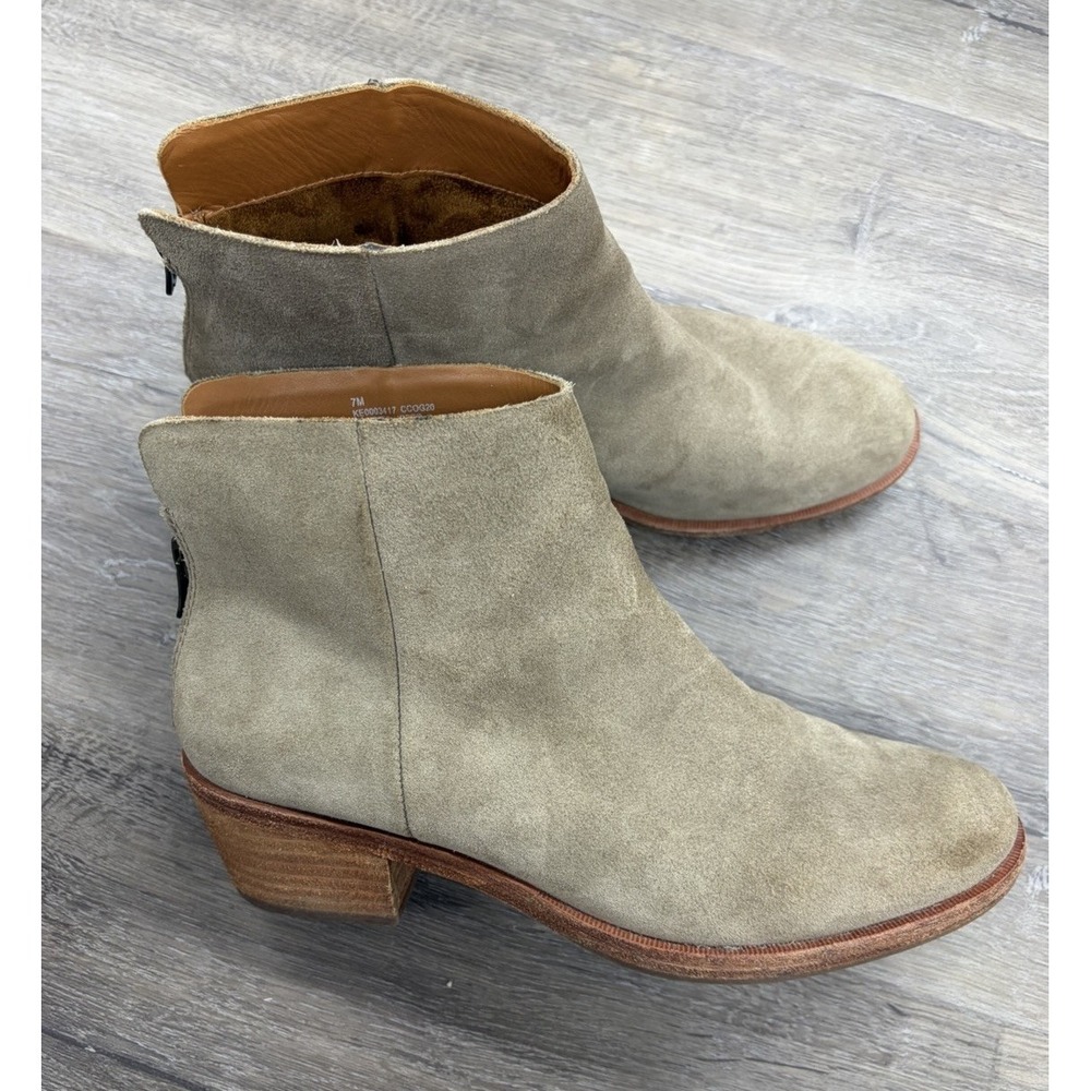 Kork Ease Taupe Suede Ankle Boots Booties Women's Size 7 Block Heel